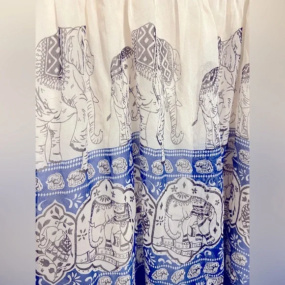 Silk Anna Sui Elephant Ruffle Dress - Picture 4 of 7